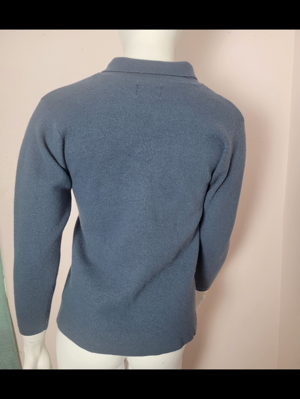 Tommy Bahama 100% Wool Cardigan Sweater Blue Button Front Size Small Vintage - Picture 4 of 10